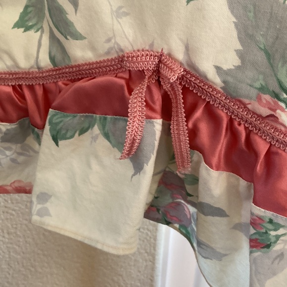 Vintage Handmade Floral and Ruffled Small Pillow W/ Removable Cover - Picture 7 of 12